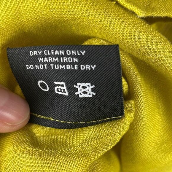 Carlisle 100% LINEN Asymmetrical Hem Top Acid Green Chartreuse 2 - Picture 14 of 14